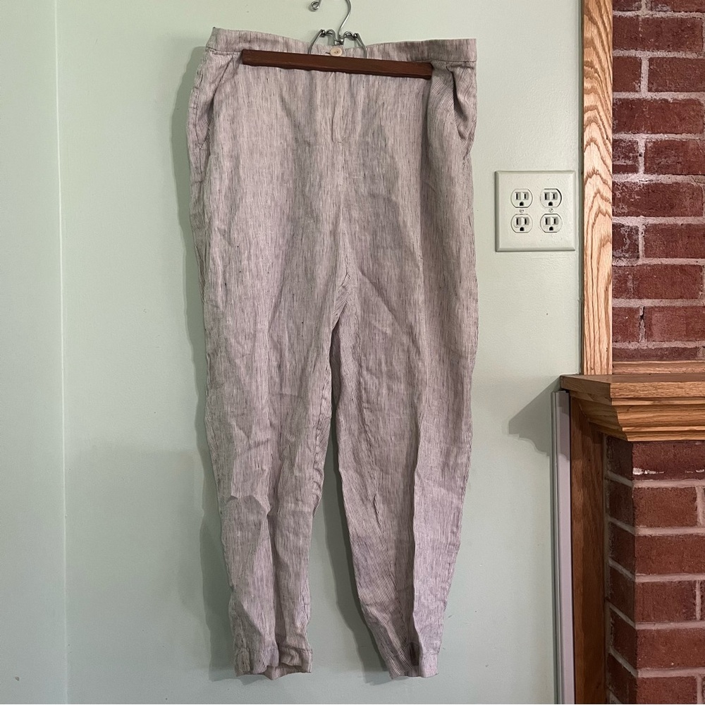 Eileen Fisher Women’s 100% Organic Linen Pinstripe S